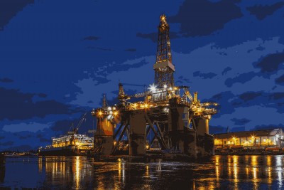 Offshore drilling platform in repair